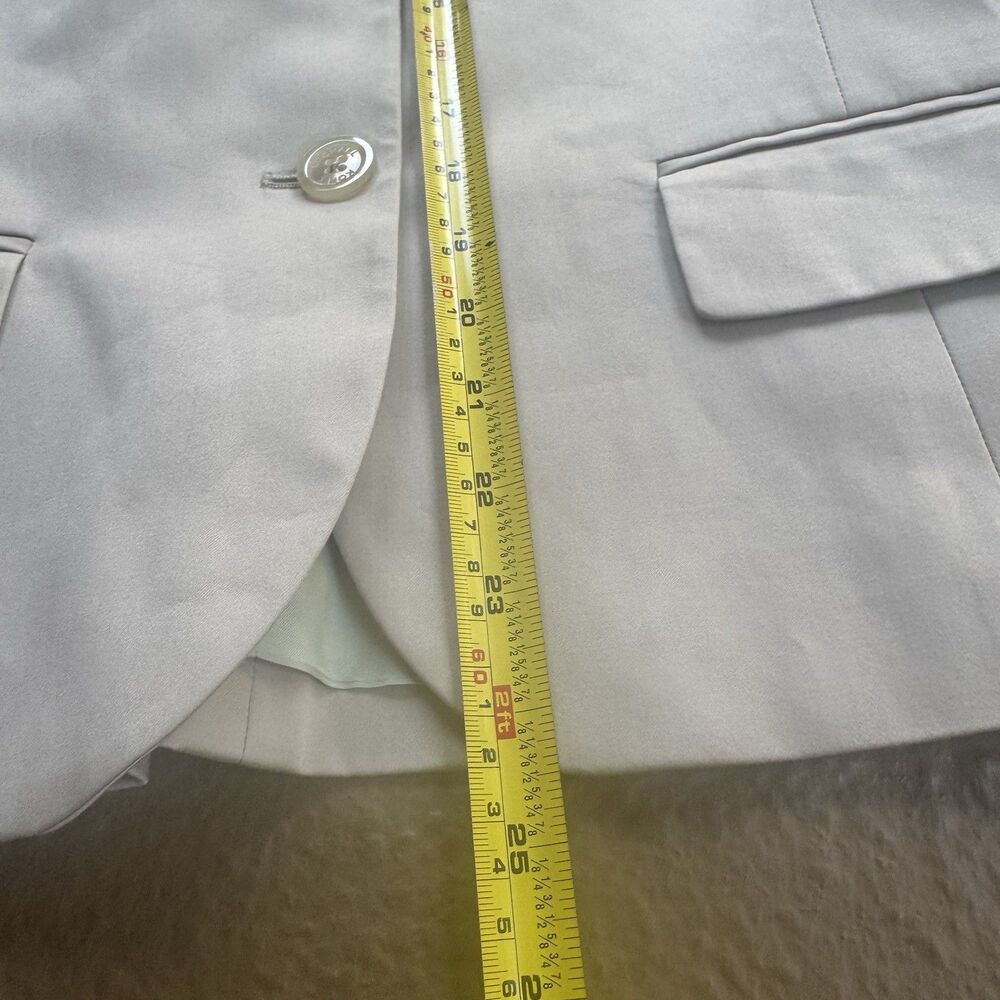 Michael Kors Cotton Blend Sz 14 Quiet Luxury Beige Blazer Coastal Grandma Chic - Picture 5 of 12